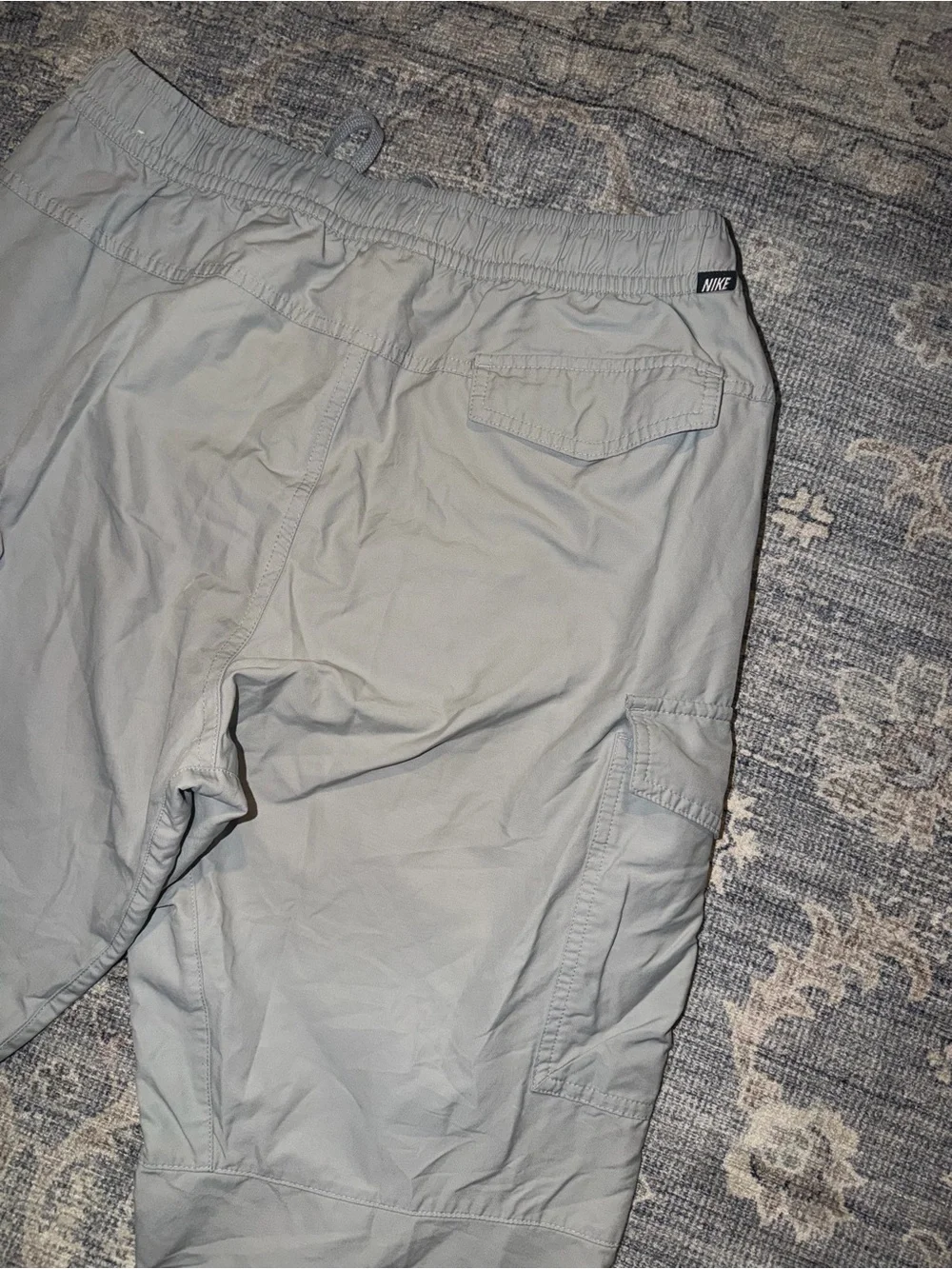 Nike Light Gray Cargo Pants with Elastic Waist